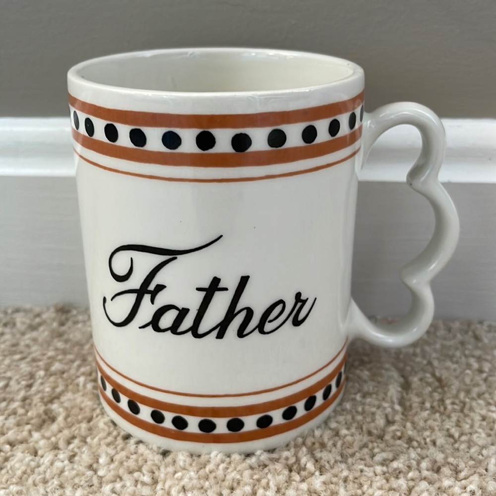 EUC Vintage SECLA Father Pop Art Coffee Tea Mug MADE IN PORTUGAL Pottery